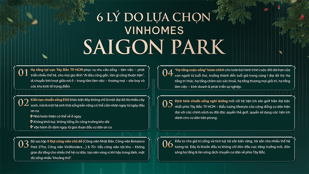 lý do chọn vinhomes saigon park